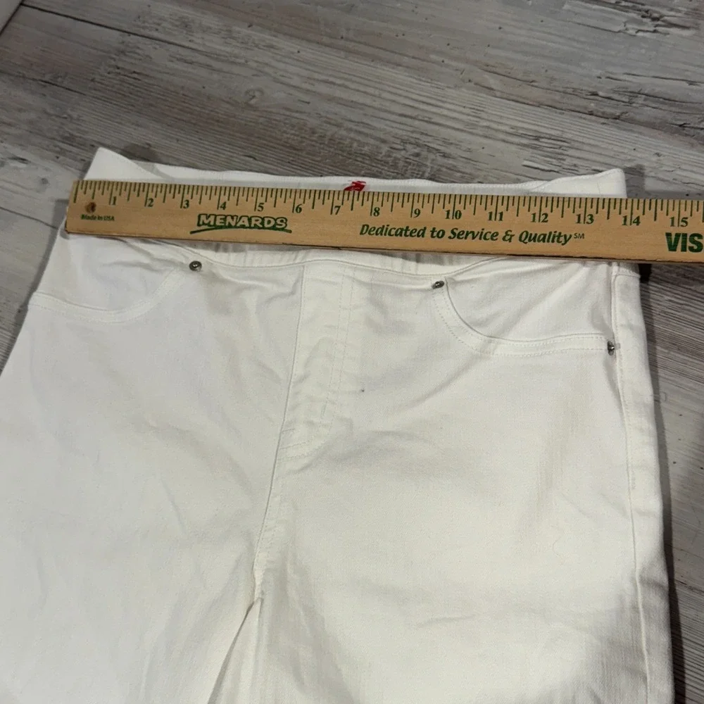 Spanx Jeans Women's Sz‎ M White Skinny High Rise Distressed 20229R 28x27